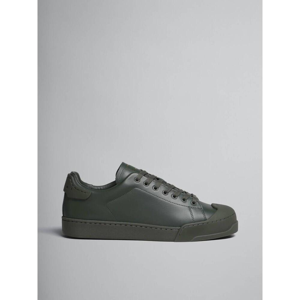 NEW MARNI men's dada bumper low-top leather sneakers in juniper green